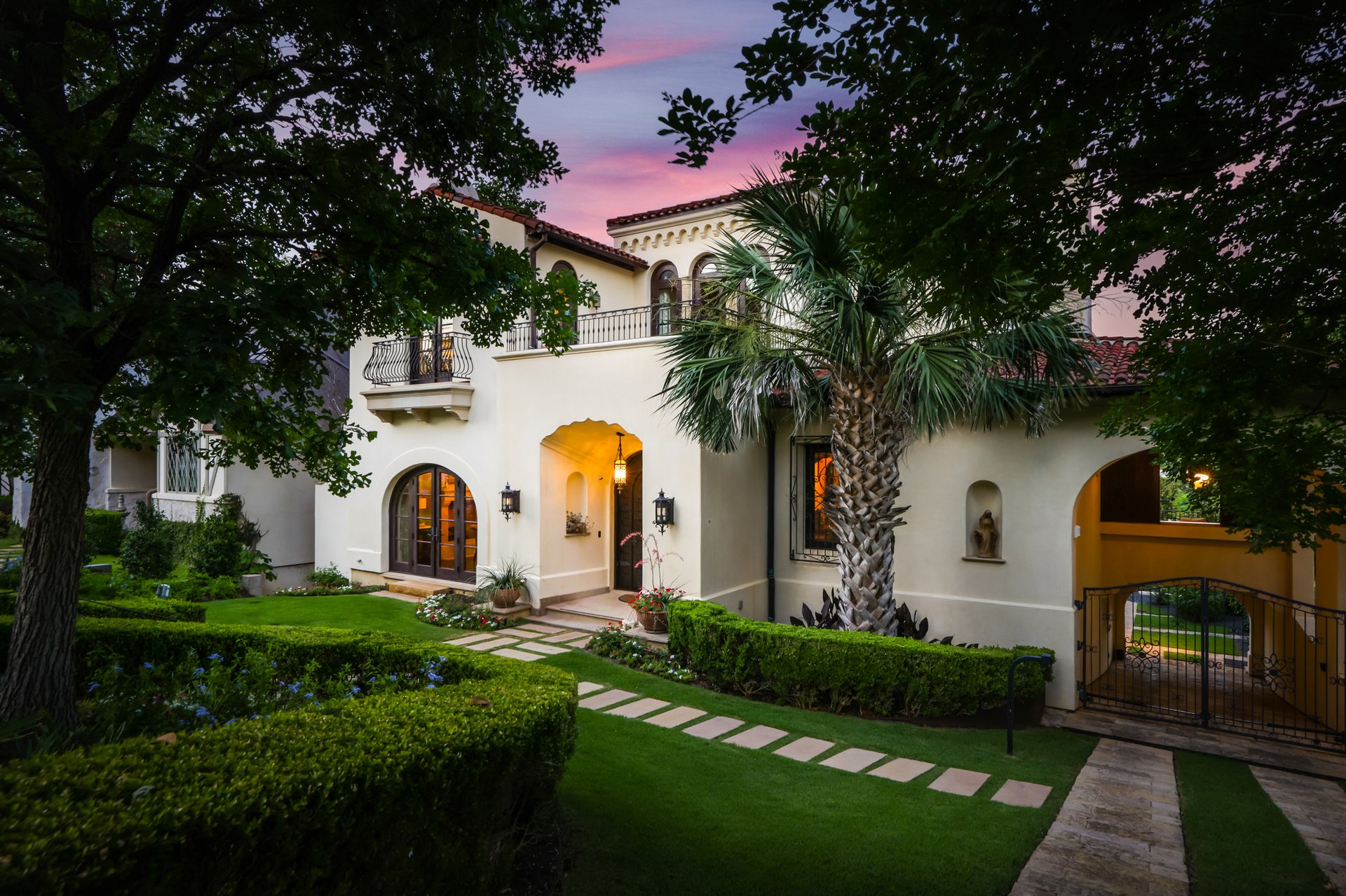 2303 Windsor Road — front facade through the gardens